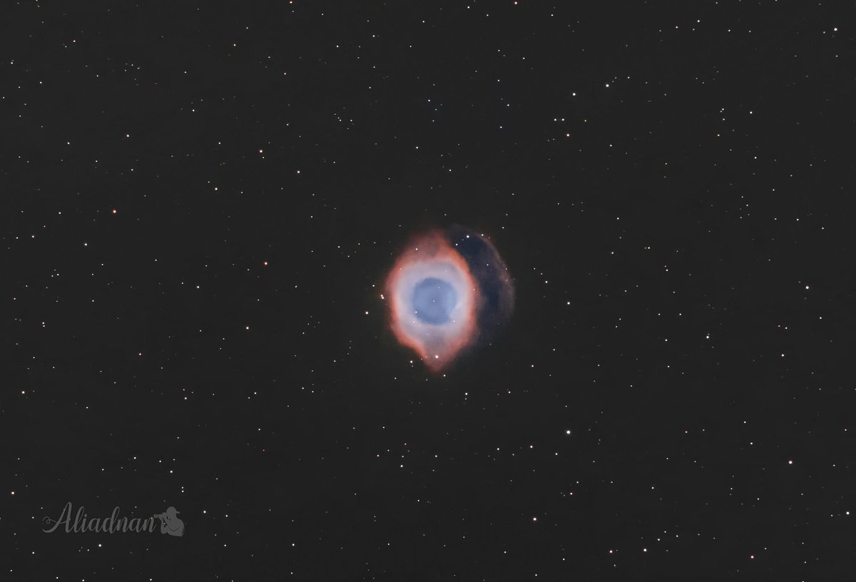 من النتائج الوفيرة للمخيم الفلكي الذي اقامه فريق دار السلام الفلكي في محافظة واسط ناحية (النعمانية هور الدلمج) تصويري لسديم هلكس او الحلزون او عين الاله .