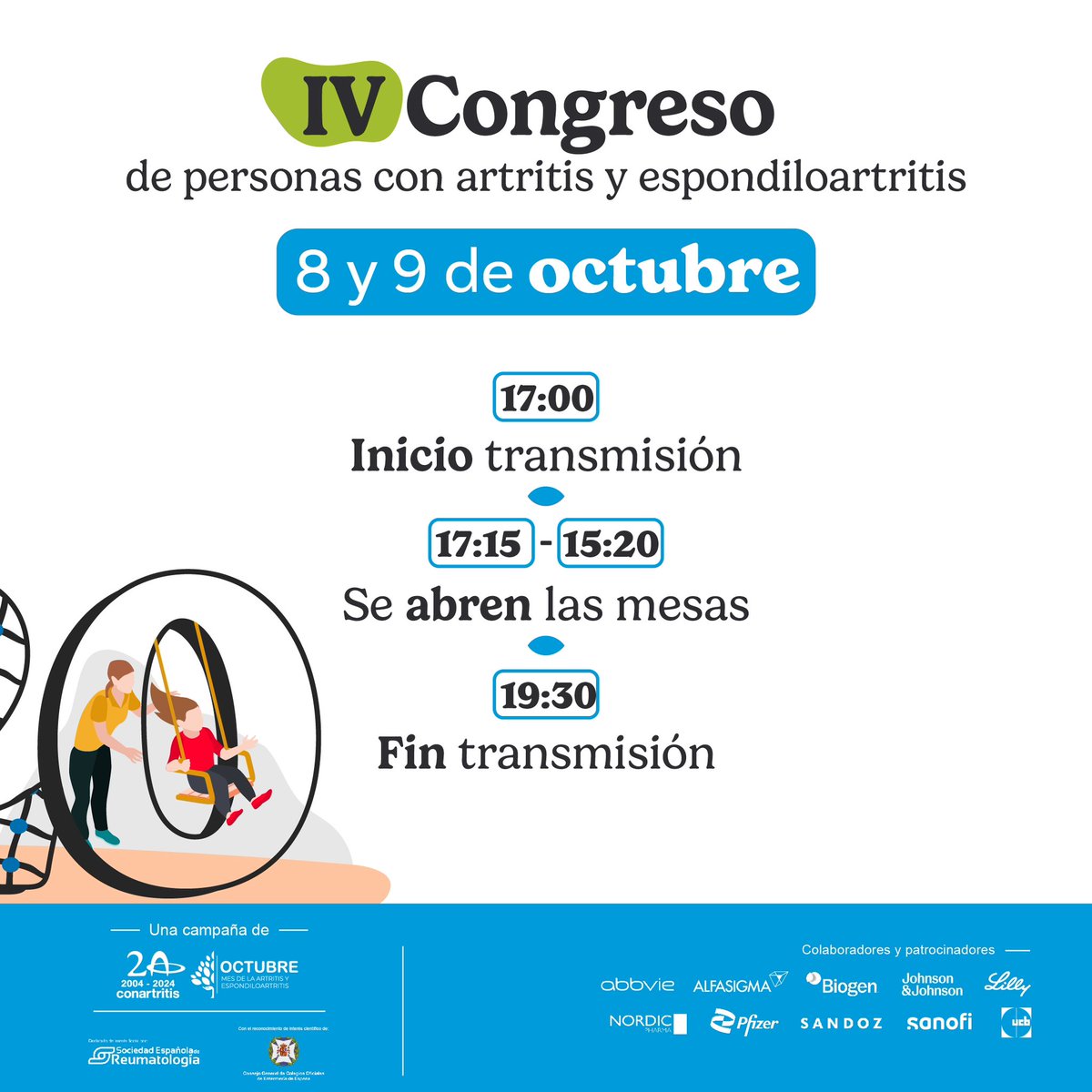 ConArtritis's tweet photo. ¡Mañana comienza nuestro #CongresoAR24! Si todavía no te has inscrito, puedes hacerlo de manera gratuita en https://t.co/mag9BDd9Jf y así podrás formar parte de estas jornadas de formación y crecimiento en el entorno de la artritis.
#OctAR24 https://t.co/UE0q1UcCNB