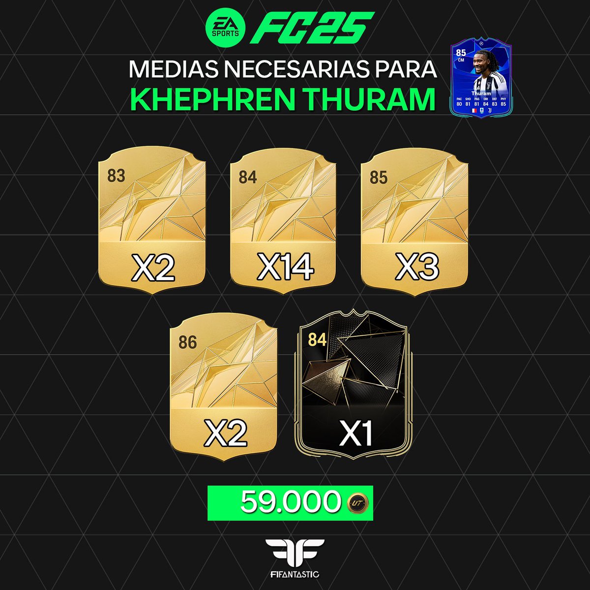 Les cartes nécessaires pour faire le Sbc de Thuram #FC25 

Il est cadeau