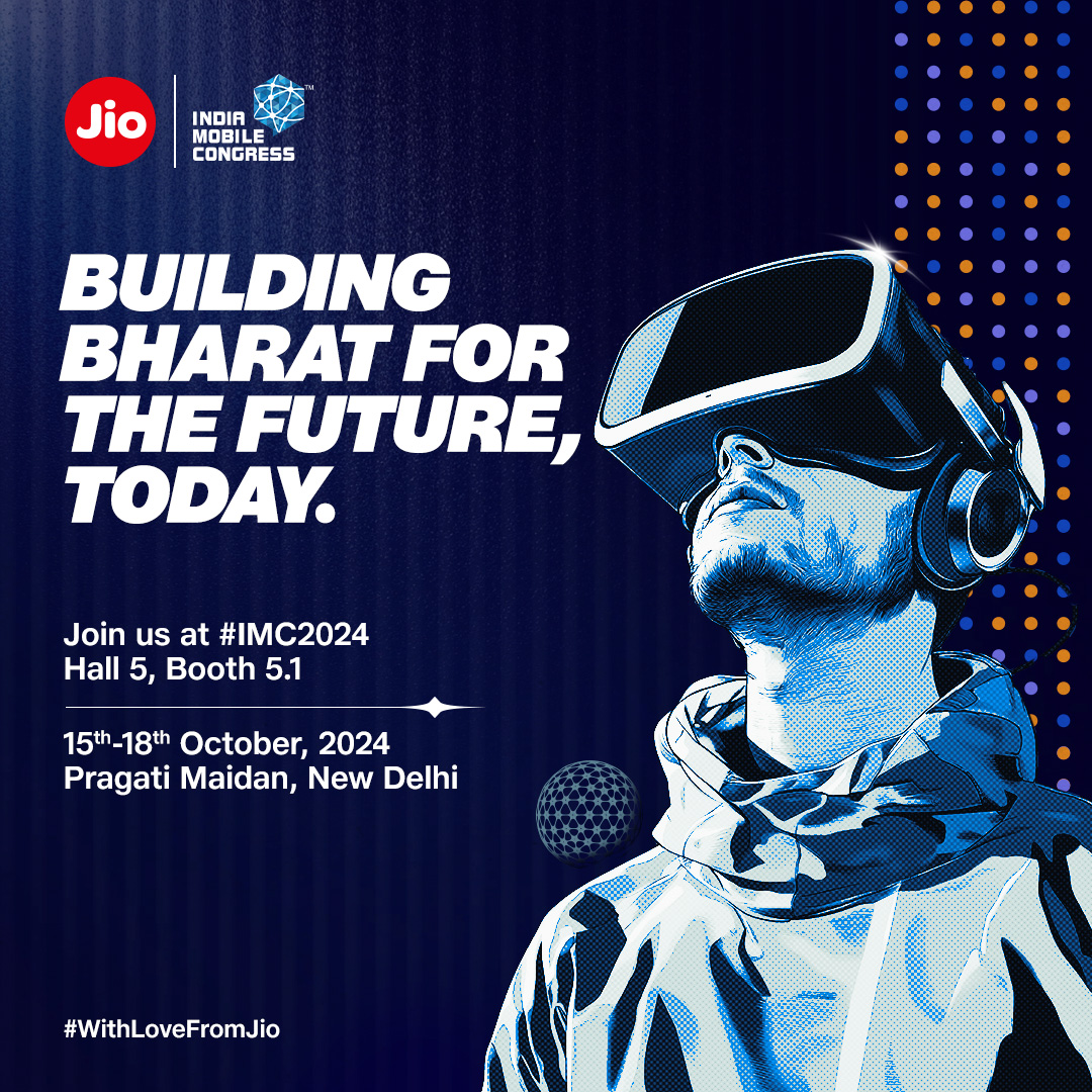 reliancejio's tweet photo. Join us at India Mobile Congress 2024 as we step into the future of technology. Jio is proud to be at the heart of this revolution, driving progress and innovation for a new Bharat. 🇮🇳
We hope to see you there! 

#WithLoveFromJio ♥️

#IndiaMobileCongress #TheFutureIsNow #IMC2024 #DigitalTransformation #JioAtIMC #JioTrue5G #JioNationBuilding #Jio

@exploreIMC
