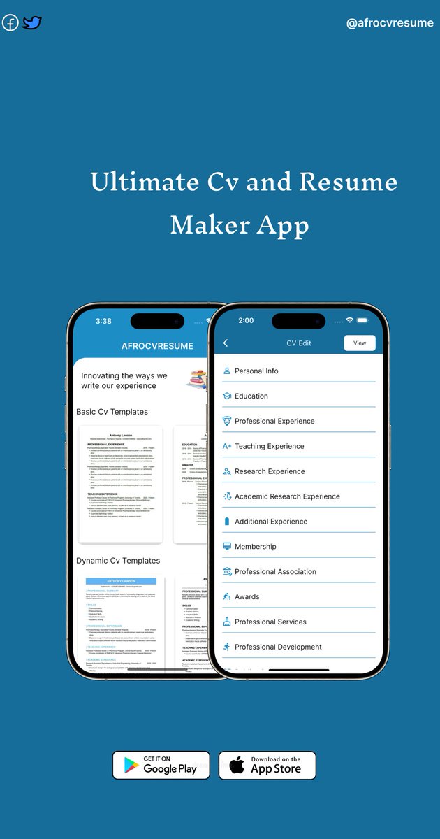 afrocvresume's tweet photo. Input your personal details, education, work experience, skills, and achievements. Use clear and concise language on @afrocvresume app on google and apple store https://t.co/QLl9k9wO5X