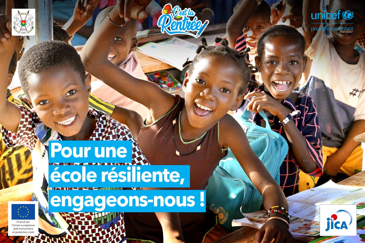 UNICEF_Burkina's tweet image. C’est reparti pour une semaine d’apprentissage !

L’UNICEF s’engage auprès du Ministère de l'Education nationale, de l'Alphabétisation et de la PLN pour une école résiliente !  

#BackToSchool2024