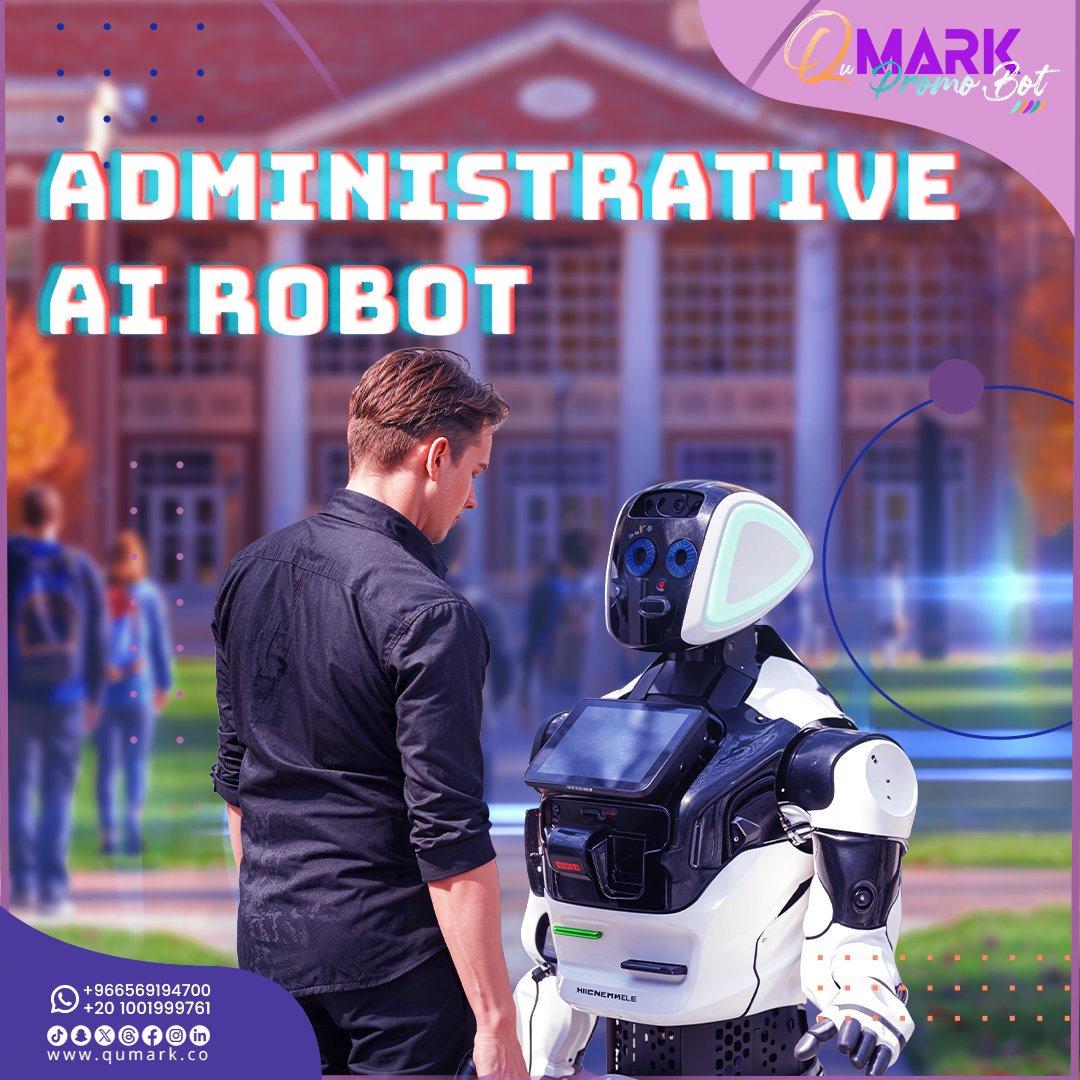 QuMark_co's tweet image. QuMark #PromoBot!
AI Robots will assist with student guidance and admission processes at the #university.
👉Promobot distributors in #SaudiArabia, #Qatar and #Egypt
For more details 📞 (010 01999761 / (+966)569194700
🌐Website: qumark.co
#qumark_promobot #robots #AI