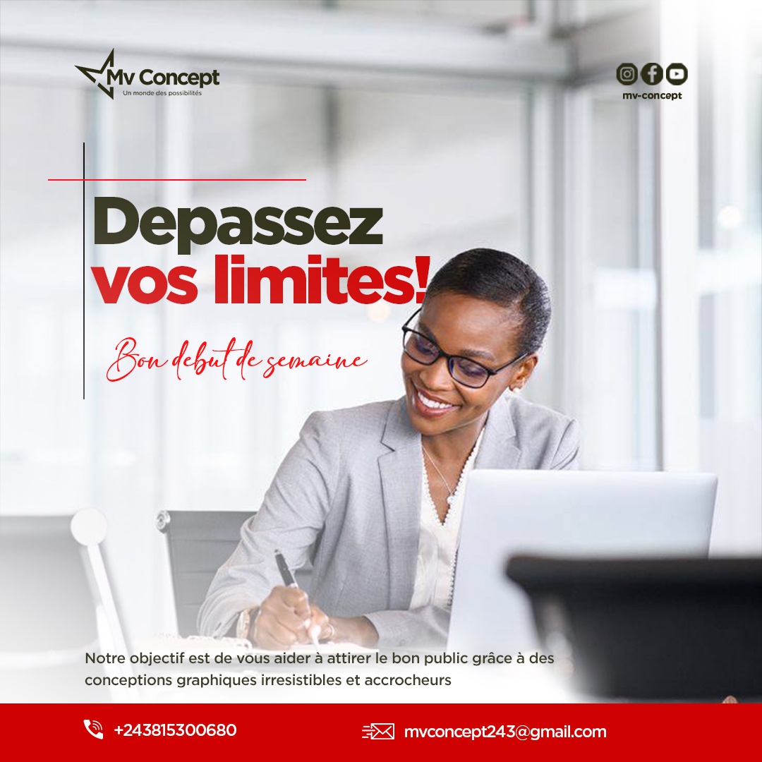 concept_mv243's tweet photo. 🚀 Bon début de semaine à tous ! Dépassez vos limites avec #MvConcept 💡
On vous accompagne dans :
🎨 Design graphique
📱 Community management
📈 Marketing digital
💼 Image de marque
Boostez vos projets dès aujourd’hui ! Contactez-nous
#DigitalMarketing  #LundiMotivation https://t.co/VyH8v8OEIH
