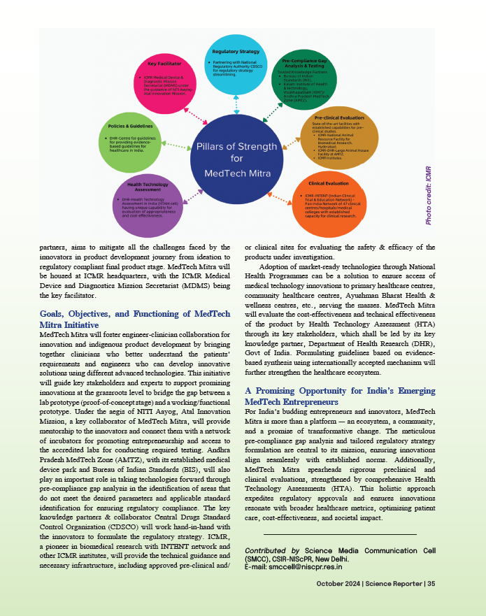 SMCC_NIScPR's tweet photo. Read about Medtech Mitra: An initiative to empower young medical technology entrepreneurs by @ICMRDELHI in @SMCC_NIScPR's new article published in @ScienceReporte1 magazine
For more click here: https://t.co/32doP1MsrI
#medtechmitra #medicaltechnology https://t.co/94M2sh8YeS