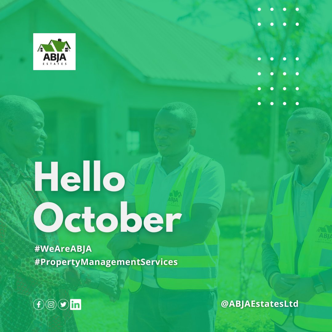 Property Management should not be a hustle!🏘️

At ABJA Estates, we ensure your property is in expert hands, offering top-notch services across town. 

Trust us to handle the details while you enjoy peace of mind. 

A Fruitful October ahead.

#WeAreABJA