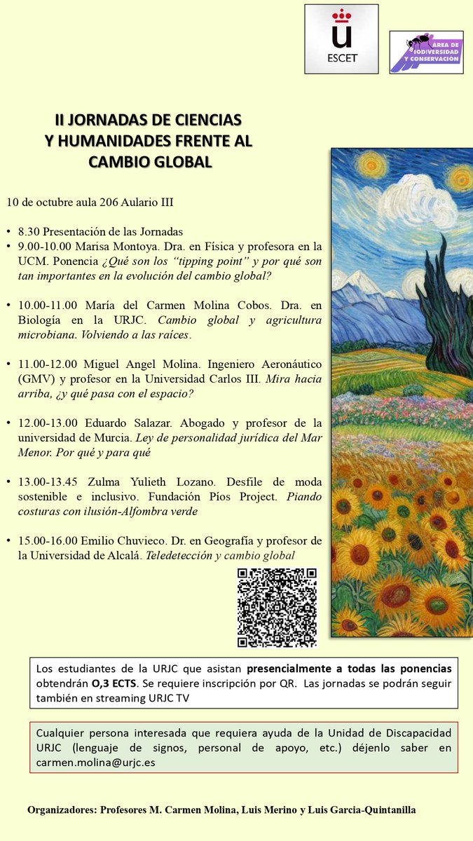 Este jueves 10, en el Aula 206 del Aulario III se celebrarán las "II Jornadas de Ciencias y Humanidades frente a Cambio Global" con la presencia de varios investigadores de distintas universidades ¡No os las perdáis!