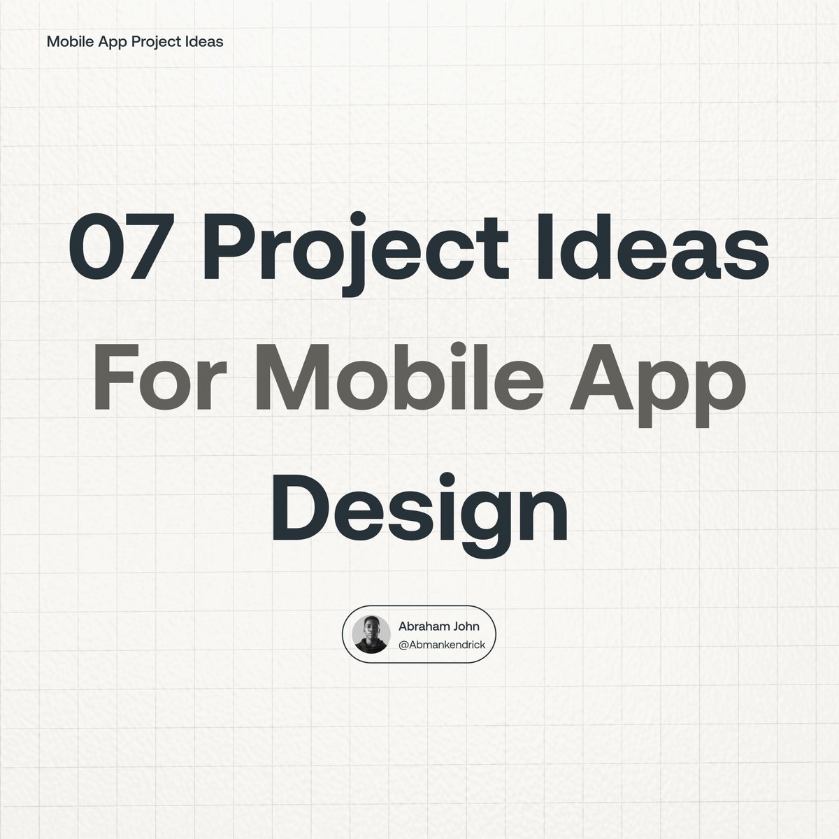 Abmankendrick's tweet image. UI/UX Designers, Here are 07 project ideas for your next mobile app design.

Bookmark it for later 💜