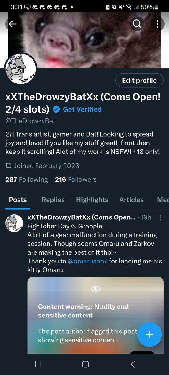 TheDrowzyBat's tweet photo. I've been so busy with FighTober I completely missed that I hit over 200+ Followers TwT
Thank you to everyone! All the new followers and those who've been here all along!!!! 💜🦇
Once FighTober is over I will have to plan something to celebrate!! https://t.co/xUmb68WObQ