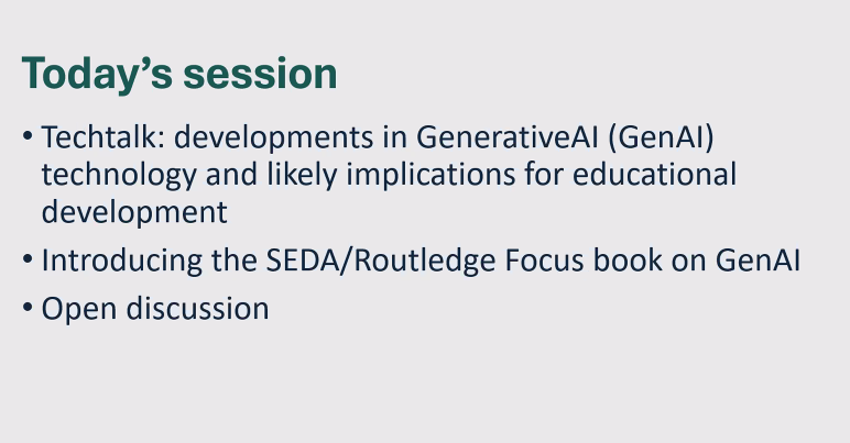First #SEDAtalk quick 30min monday morning chat this morning on AI. 57 Ed Devs on the call and counting!