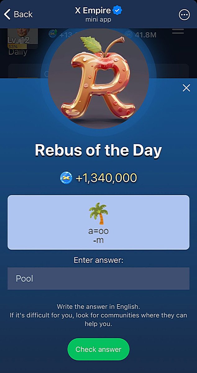 SmCrypto_bro's tweet photo. X empire Quest | Xempire Codes | Xempire Combo |7 Oct
🔲 Episode 60- 88960
🔲 Episode 59: 01959
💥Rebus of the day: Pool
♨️ Riddle of the Day
✅ Burn
For all Airdrops daily combo just follow us
#XEmpire #dailycombo #xempirecode #xempireallcode
#xempireallvideocode https://t.co/safxiq6d6E