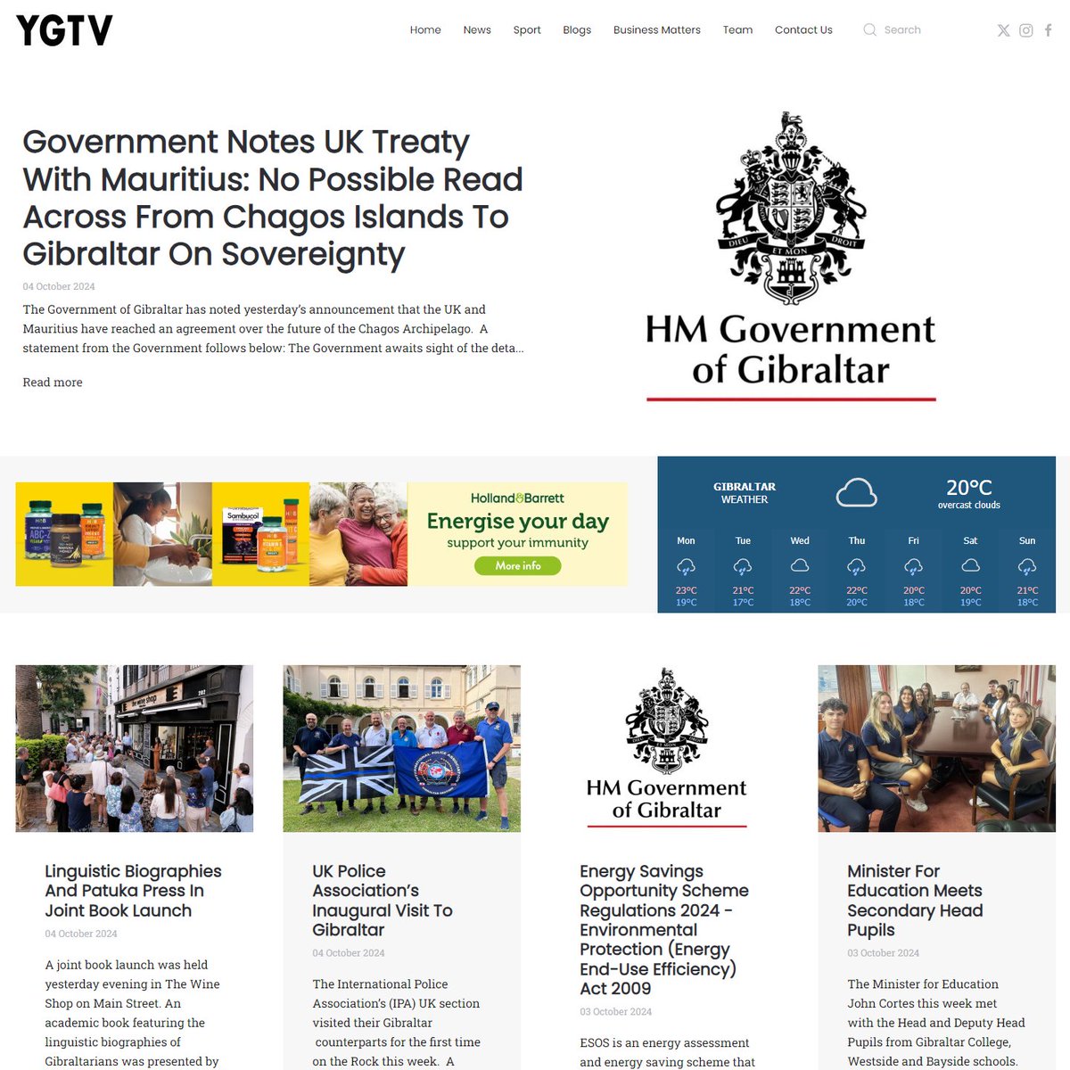 tigergibraltar's tweet photo. A new clean and clear news website for Your Gibraltar TV (YGTV)! Upgraded CMS, migration, responsive design and dynamically loading pages! 

https://t.co/xWSBO64rwk https://t.co/lkMA04suAb