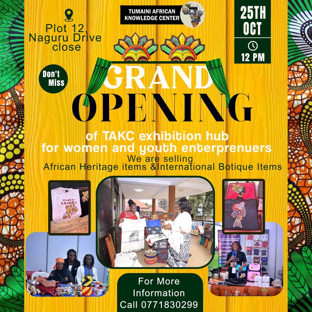 tumaini_africa's tweet photo. "GRAND OPENING ALERT!
Join us on 25th October as we unveil Uganda's finest crafts at Tumaini African knowledge Center Naguru!
Discover unique, handmade treasures & support local
artisans.
#HandmadeInUganda #GrandOpening #SupportLocalArtisans https://t.co/dnUux65OIC