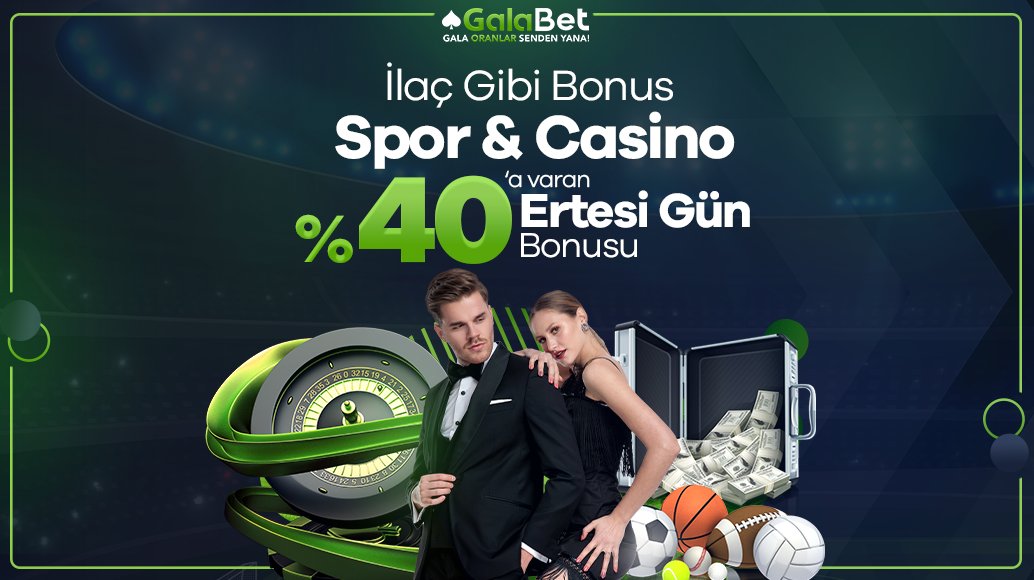 🔋 Ertesi Gün Bonusu'nuzu aldınız mı?

🔼 GalaBet'te Kaybetmek Yok!

🎆 Spor ve Casino alanında %40'a varan Ertesi Gün Bonusu ile 2 yatırıma 3 bonus GalaBet'te sizi bekliyor!

⚡️ Promosyonun detayları için hemen giriş yapın! kisalt.gg/GalaTwitter

♠️ Gala Oranlar Senden Yana!