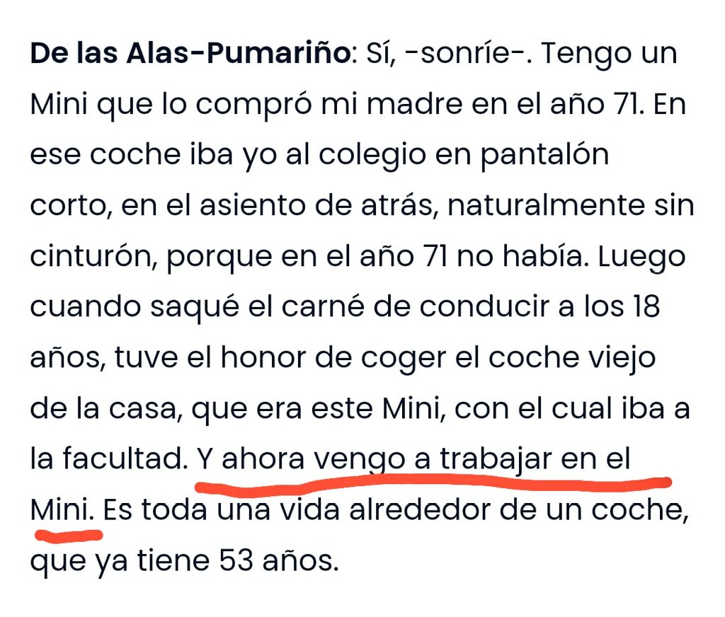 movimiento140's tweet photo. ⛔️Un jefe de la DGT: "Quien compre un vehículo con 30 años para circular por una ZBE está condenado al fracaso".

✅️El mismo jefe de la DGT: "Voy a trabajar con mi Mini del 71" https://t.co/ymBCoSwrp4