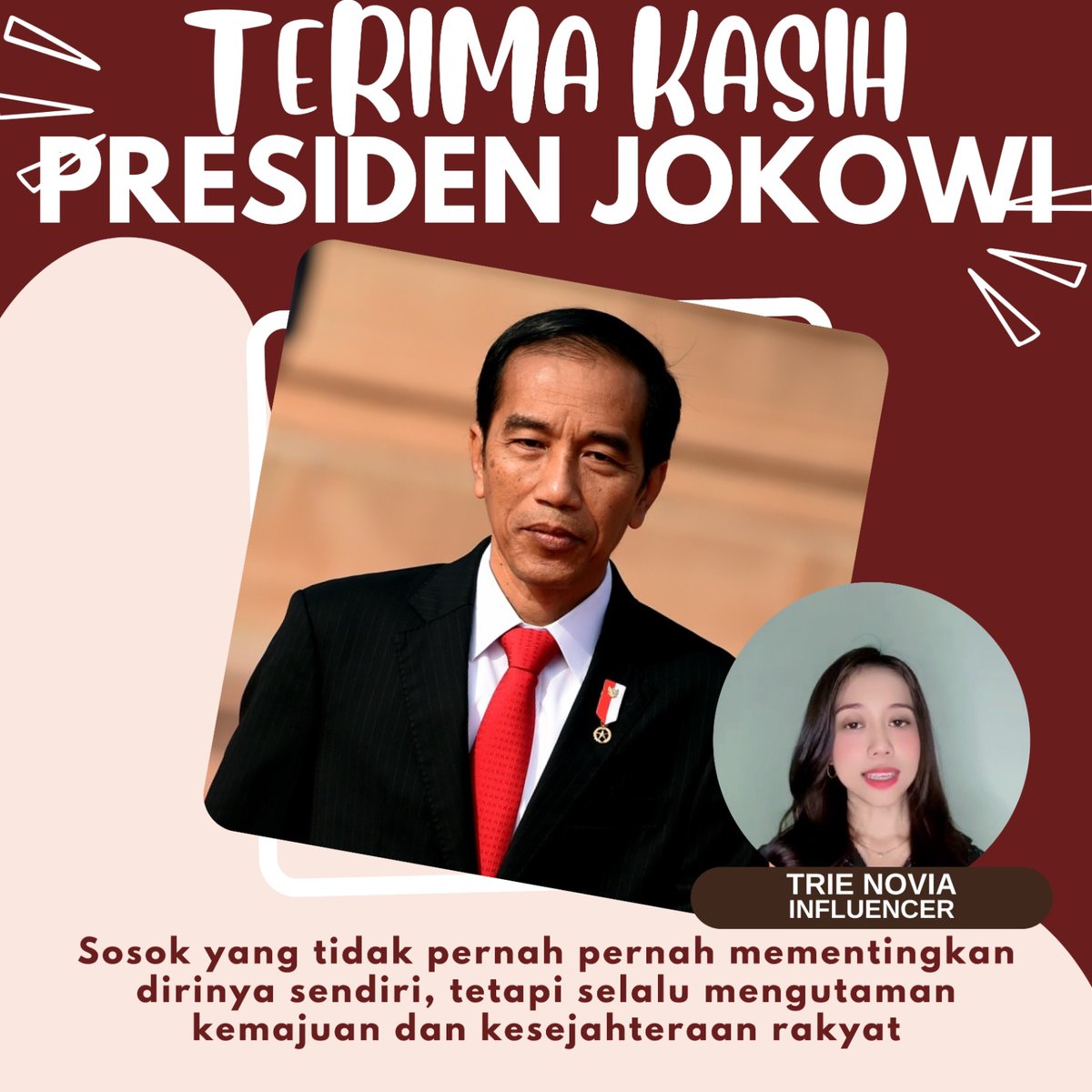 DesyeYustika's tweet photo. Sebagai generasi yang tumbuh di era kepemimpinan Presiden Joko Widodo, kami berterima kasih atas langkah-langkah berani yang diambil
#TerimaKasihPakJokowi #KerjaNyataJokowi #JokowiBerdedikasi #KaryaNyata #10TahunJokowiMembangun #JokowiMerakyat https://t.co/lsADo12XZk