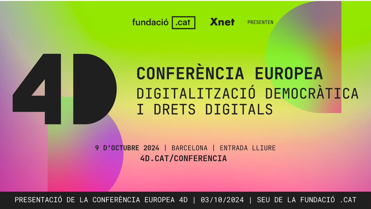 accentobert_'s tweet photo. 💥#Conferència4D | Queden menys de 48h! 

Ens veiem aquest dimecres a la 1ª edició de la Conferència Europea 4D.

🗓️09 d'octubre | 09:30h

🎟 Aforament complet https://t.co/7tI4fM0ghV https://t.co/2yXHTQ2FDf