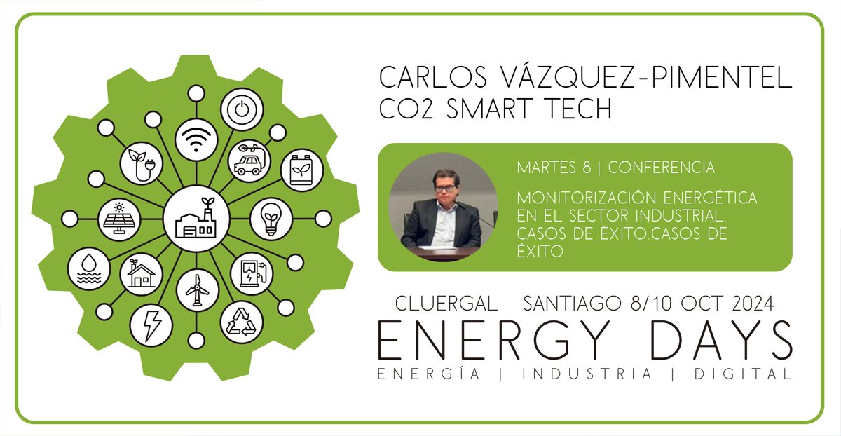 #ENERGYDAYS, encuentro profesional organizado por @Cluergal dedicado a #energía, #industria, #eficienciaenergética, #ESG, #digitalización, #renovables...
Inscripciones:  lnkd.in/e7BaXsNV
Martes, 8/10/24 Cidade da Cultura. Santiago de Compostela.