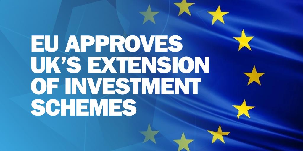 🚨 EU Approves UK’s Investment Schemes Extension 🚨

The European Commission has approved the UK’s extension of the Enterprise Investment Scheme (EIS) and Venture Capital Trusts (VCT) until 2035! 🎉 
Learn more here 👉 ow.ly/bps750TFnEC