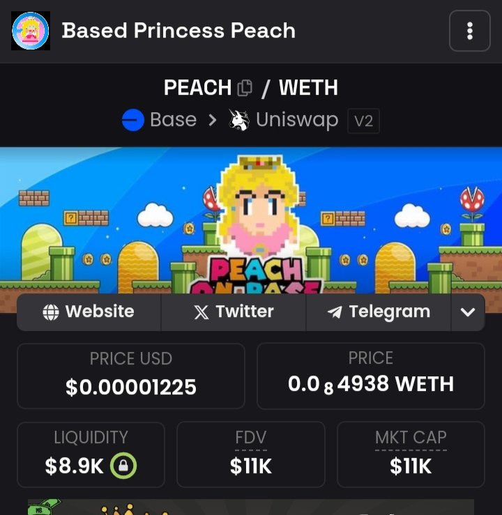 Peach_on_Base's tweet photo. @BaseBario Study $PEACH 
Rebranding was succesfully updated

https://t.co/p51PwwwUma https://t.co/D2iEYCpmSM