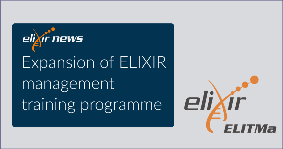 ELIXIREurope's tweet photo. 🙌 The ELIXIR Training in Management (#ELITMa) programme is expanding as part of the @HorizonEU funded #ELIXIR_STEERS project and the PeoplePulse internal ELIXIR project. 

Read the news 👉 https://t.co/e8FcpWwfZE

#training https://t.co/EAWPWfBK0u