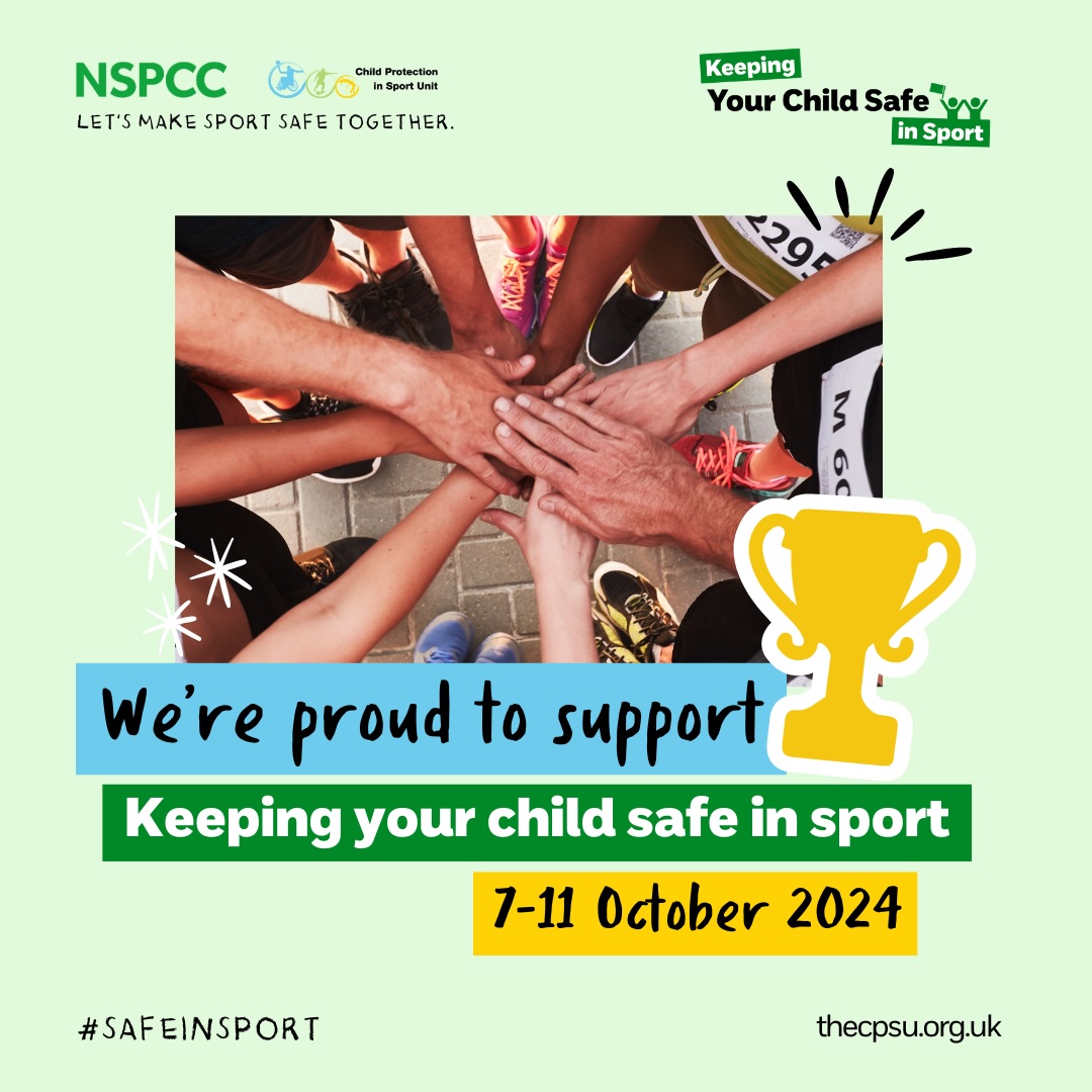 🤝 Together, we can build safer environments in sports. 

Join us in supporting the <a href="/NSPCC/">NSPCC</a> CPSU’s Keeping Your Child Safe in Sport Week 💚

Learn more about the campaign 🔗 thecpsu.org.uk/safeinsport/
Parent's Hub 🔗  thecpsu.org.uk/parents/
 
#SafeInSport #SafeguardingInSport