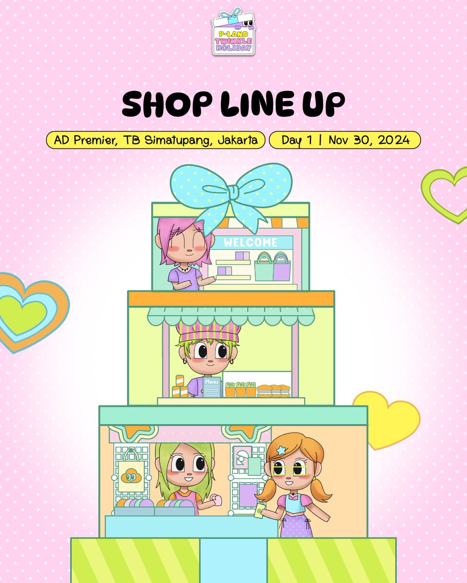 Who’s ready for a shopping spree?🛒💝

We're thrilled to announce the lineup for P-LAND: Twinkle Holiday, packed with special deals and gifts!🤩

📍AD Premier TB Simatupang, Jakarta
🗓 Day 1 | Nov 30, 2024
⏰ 10:00 - 18:30 WIB

#PLAND #PLANDTwinkleHoliday