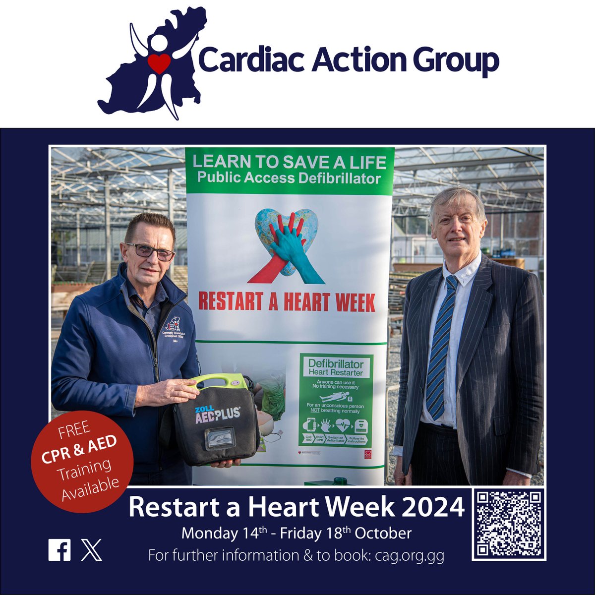 📅 Restart a Heart Week 2024
In recognition of 'Restart a Heart Week 2024' we are offering FREE CPR &amp; AED Training here in Guernsey from Monday 14th - Friday 18th October 2024.

For further information &amp; to pre-book please visit:
📷 bit.ly/RestartAHeart2…