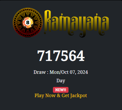 Rindutogel's tweet photo. 🔥 RAMAYANA16 🔥

📌 Hari &amp; Tgl : SENIN, 7 OKTOBER 2024
📌 RESULT     : 7564
📌 SHIO       : Kerbau

💥Selamat yang Menang hari ini💥
#rindutogel #situstogelonline #agentogelresmi #bandartogelonline 
#situstogelterpercaya https://t.co/KZ3nUWQtE2