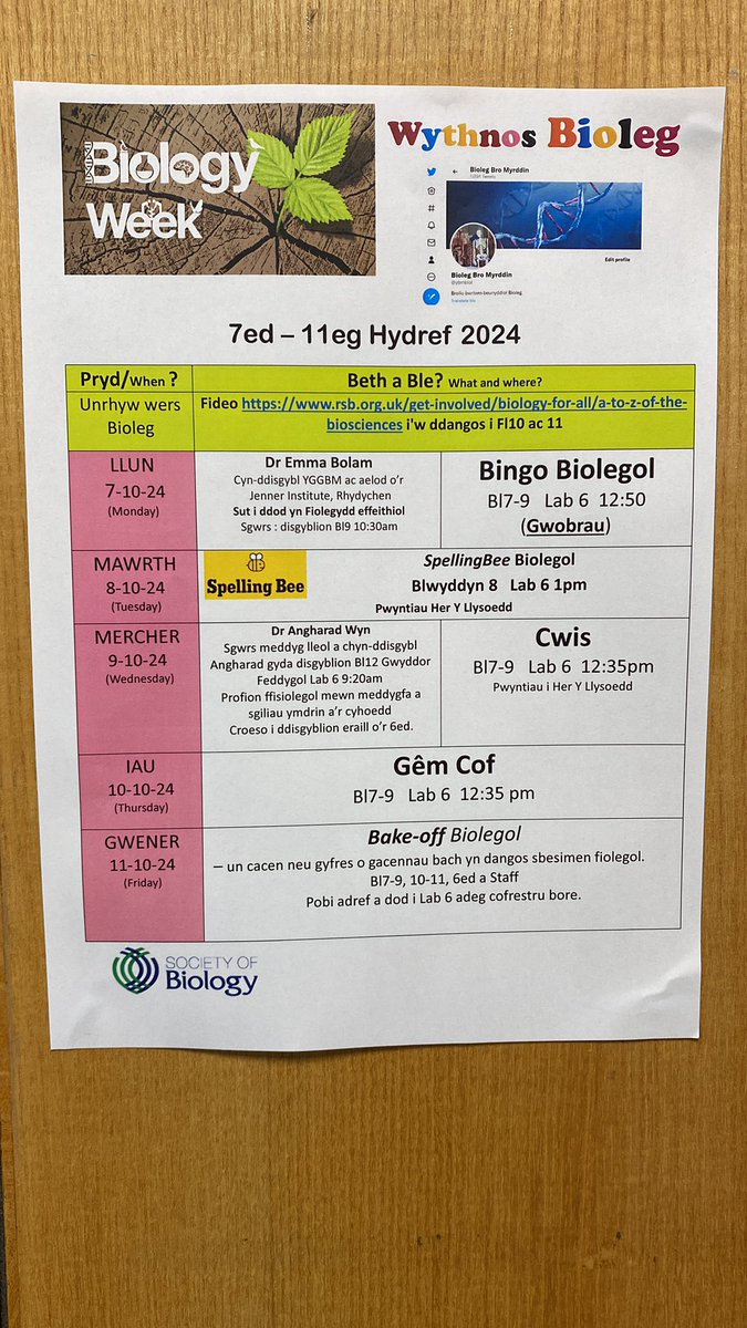 Edrych ymlaen at weithgareddau Wythnos Fioleg <a href="/YGGBM/">YSGOL BRO MYRDDIN 🏴󠁧󠁢󠁷󠁬󠁳󠁿</a> gan ddechrau gyda sgwrs gyda Emma Bolam <a href="/JennerInstitute/">Jenner Institute</a> . Looking forward to #BiologyWeek2024 <a href="/RoyalSocBio/">Royal Society of Biology</a> <a href="/ybmbiol/">Bioleg Bro Myrddin</a> starting with a chat with Emma Bolam #IamaBiologist