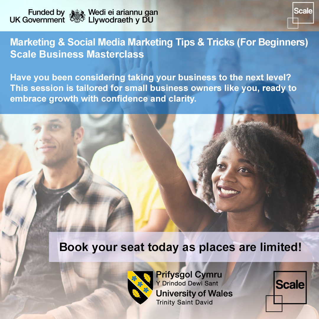 ScaleUWTSD (@scaleuwtsd) on Twitter photo Marketing & Social Media Marketing Tips & Tricks (For Beginners)
Lucy Beddall - ten:15 Marketing
FREE <a href="/ScaleUWTSD/">ScaleUWTSD</a> workshop for small businesses in the Swansea area, at HQ Urban Kitchen on 16/10/24, 5pm – 7pm
Info & book: bit.ly/3z1HQIT
#Swansea #FreeWorkshop Marketing & Social Media Marketing Tips & Tricks (For Beginners)
Lucy Beddall - ten:15 Marketing
FREE <a href="/ScaleUWTSD/">ScaleUWTSD</a> workshop for small businesses in the Swansea area, at HQ Urban Kitchen on 16/10/24, 5pm – 7pm
Info & book: bit.ly/3z1HQIT
#Swansea #FreeWorkshop