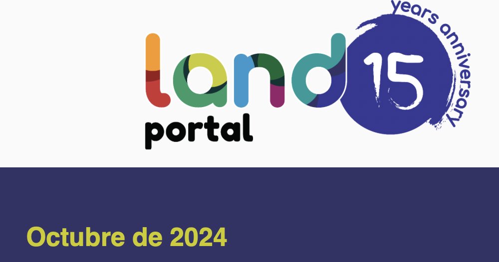 #Novedades Ya puedes acceder a nuestro boletín de octubre en español, tu ventana a la información sobre la tierra 🌱

🗞️Noticias 
✍️blogs
📚Recursos
🗣️ Eventos y más! ....

👉mailchi.mp/landportal/dig…