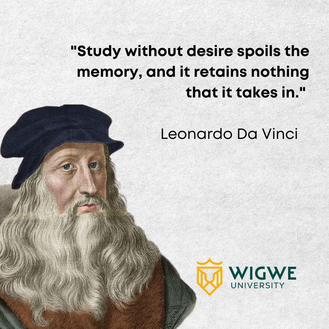 WigweUniversity's tweet image. The great Leonardo Da Vinci nails the secret to effective learning: When you&apos;re genuinely curious and passionate about a subject, information sticks. So ditch the forced studying and find what sparks your intellectual fire!

#LearningMadeFun
#FindYourPassion