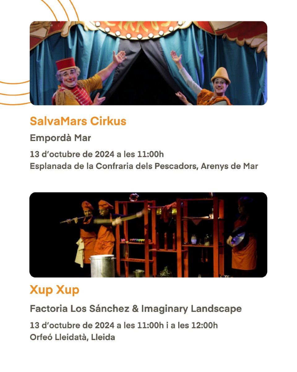 EscenaFamiliar's tweet image. Comencem la setmana amb els millors plans pels propers dies.

Prepara’t per descobrir nous mons, sorprendre’t, ballar, riure… Tenim opcions per a tots els públics 🤹‍♀️🕺🏽🎭🫧

Consulta tota l'agenda: escenafamiliar.cat/agenda/

#espectacles #espectaclesfamiliars #cultura