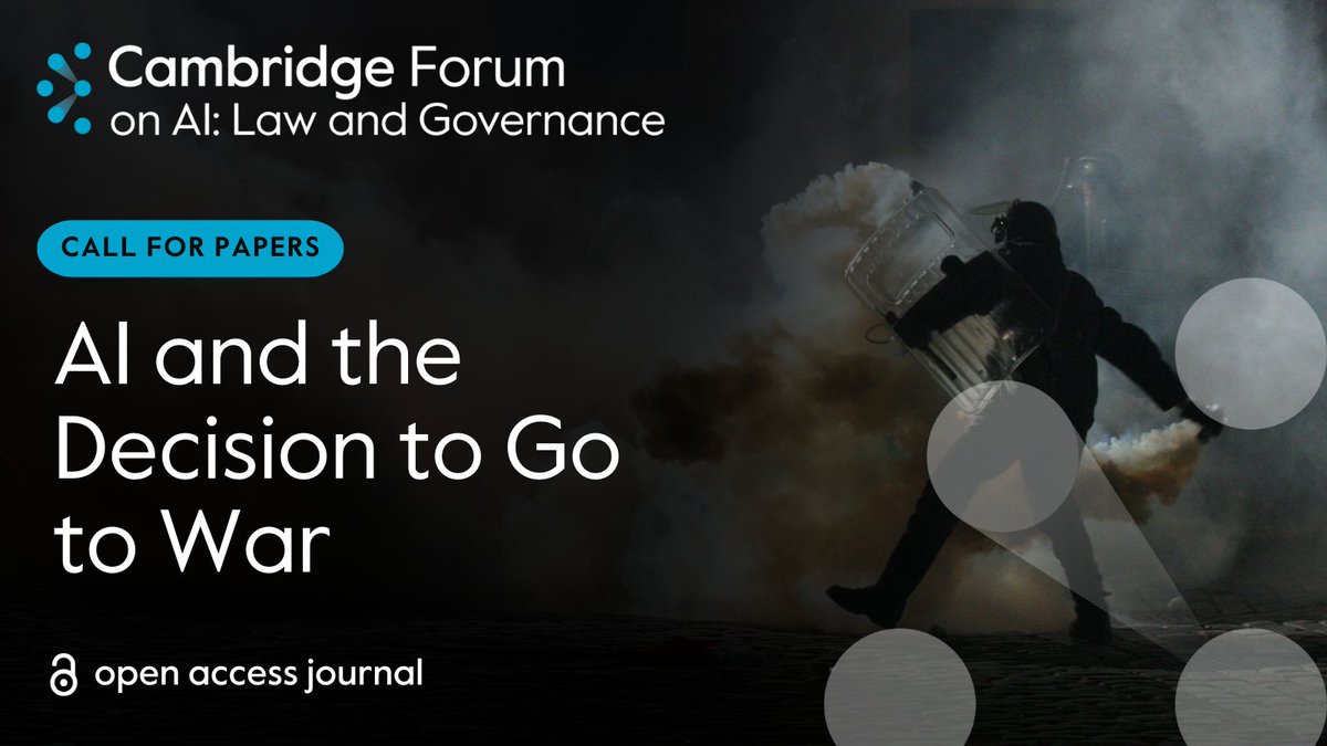 Toni Erskine (@toni_erskine) on Twitter photo 📢Excited to announce that Steve Miller (<a href="/BelferCenter/">Belfer Center</a>) & I are guest editing a Special Issue of the superb new journal 'Cambridge Forum on AI: Law & Governance' as part of our on-going research project on AI and the Future of War. 🎉
Call for papers here: cambridge.org/core/journals/… 📢Excited to announce that Steve Miller (<a href="/BelferCenter/">Belfer Center</a>) & I are guest editing a Special Issue of the superb new journal 'Cambridge Forum on AI: Law & Governance' as part of our on-going research project on AI and the Future of War. 🎉
Call for papers here: cambridge.org/core/journals/…