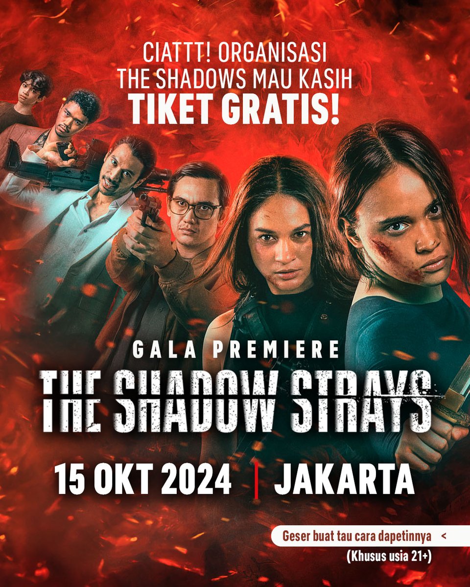 NetflixID's tweet photo. 🚨 GIVEAWAY ALERT 🚨

Aku mau bagi-bagi tiket gratis buat para warga yang pengen nonton duluan film The Shadow Strays karya Timo Tjahjanto tanggal 15 Oktober nanti! Ikutin caranya di sini 👇

https://t.co/vUQqRaQ7Wh https://t.co/UzQwTUQcpd
