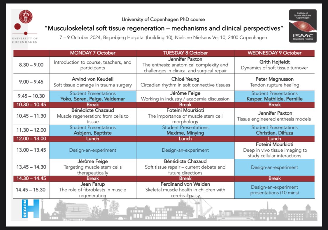 Institute of Sports Medicine Copenhagen (@ismcopenhagen) on Twitter photo This week we are hosting the Soft Tissue Repair PhD course organised by <a href="/AbigailMackey1/">Abigail Mackey</a> and <a href="/grith_hojfeldt/">Grith Højfeldt</a> with an international speaker line up as well as attendees 🤩 This week we are hosting the Soft Tissue Repair PhD course organised by <a href="/AbigailMackey1/">Abigail Mackey</a> and <a href="/grith_hojfeldt/">Grith Højfeldt</a> with an international speaker line up as well as attendees 🤩