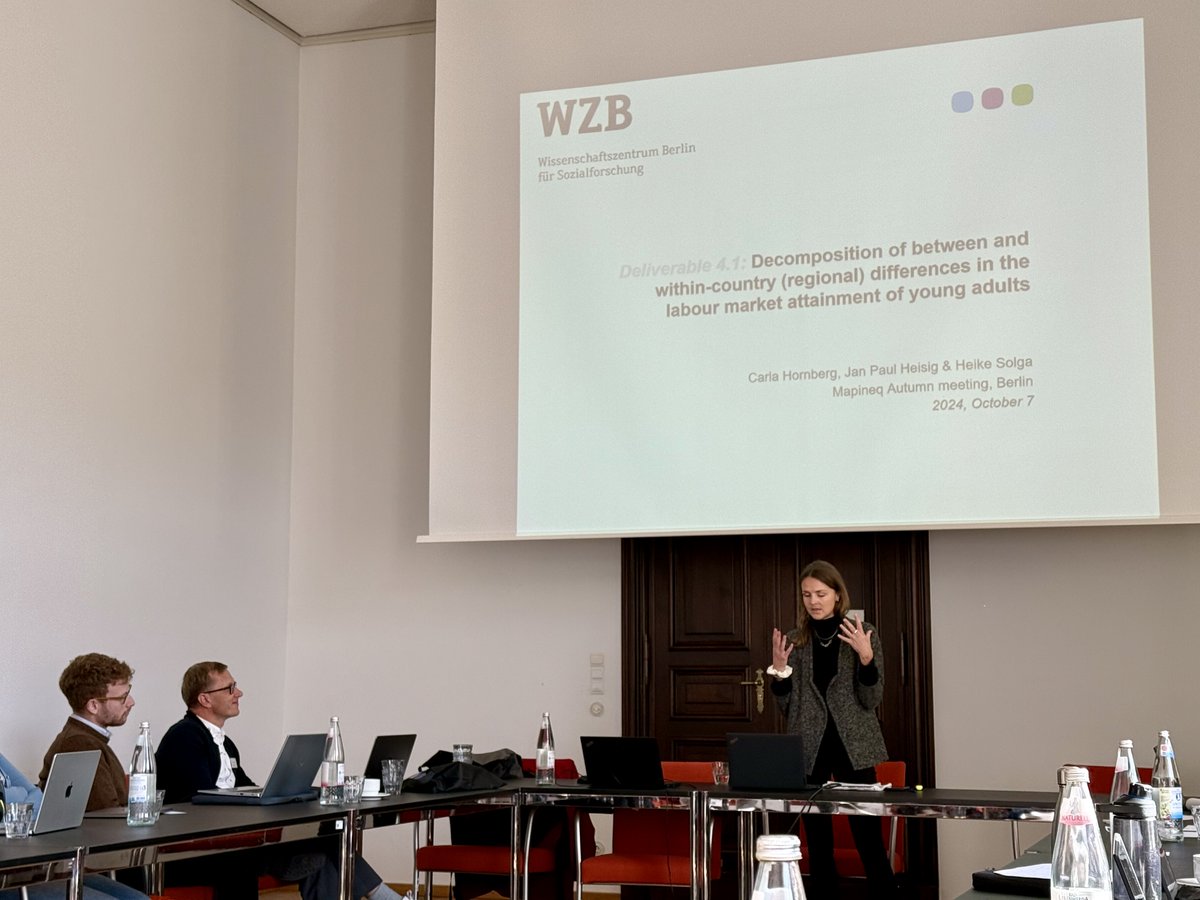 <a href="/marge_unt/">Marge Unt</a> and <a href="/CarlaHornberg/">Carla Hornberg</a> presenting final results on Economic Downturns &amp; Older Workers and Regional Labor Market Differences for Young Adults.

Interested? Check out the full text in our newly published working papers📄:

🔗mapineq.eu/regional-econo…

🔗mapineq.eu/decomposition-…