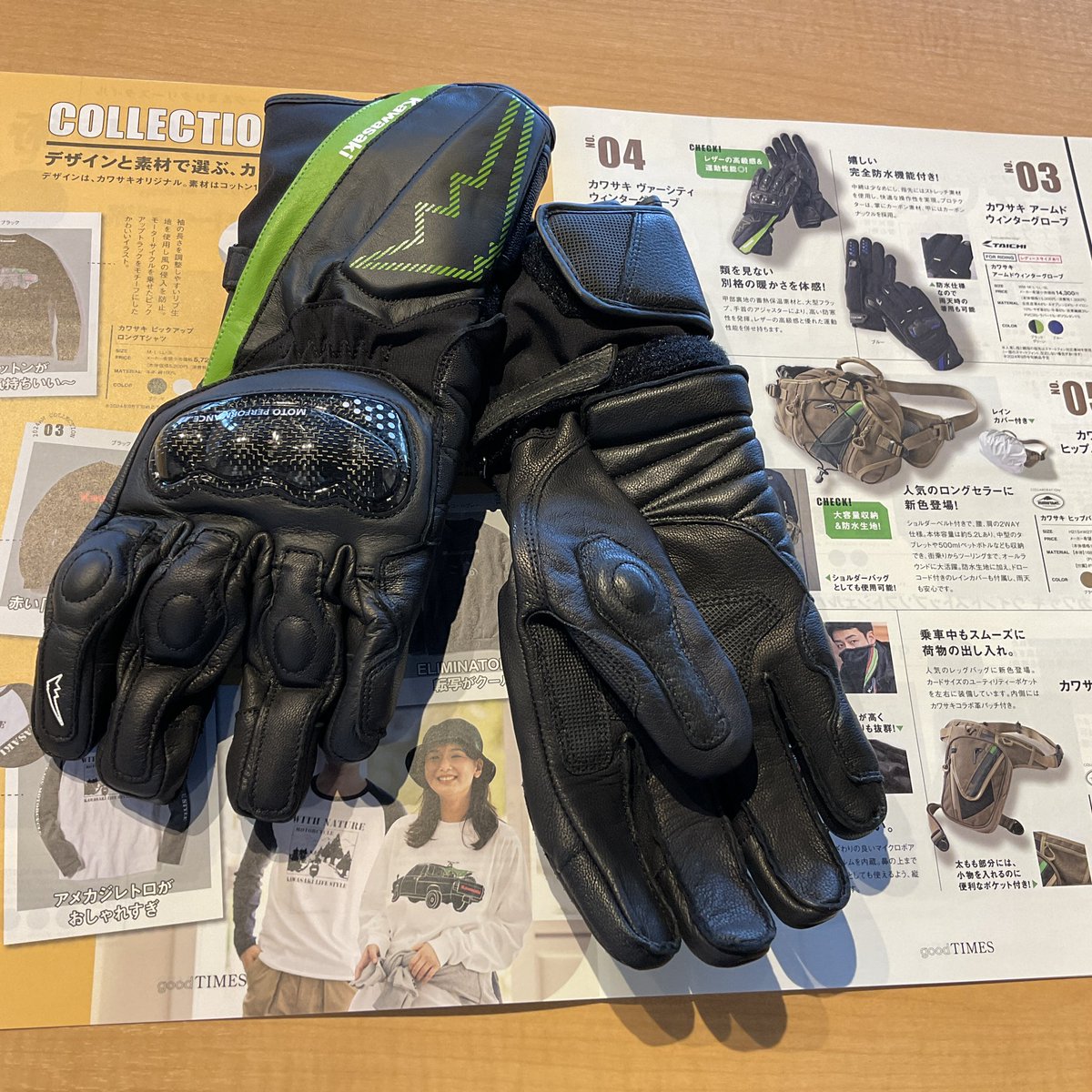 クシタニ P-1430 カワサキヴァーシティウインターグローブ S プラザ限定 クシタニ P-1430 カワサキヴァーシティウインターグローブ S プラザ