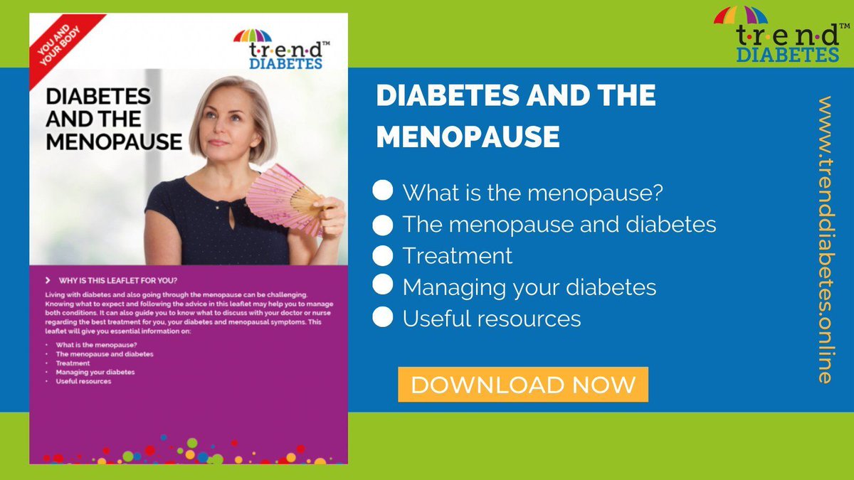 📚 Living with diabetes and going through the menopause can be challenging.

We have created a leaflet to give you advice and to help you manage both conditions.

Download our ‘Diabetes and the menopause’ leaflet here: trenddiabetes.online/resources/