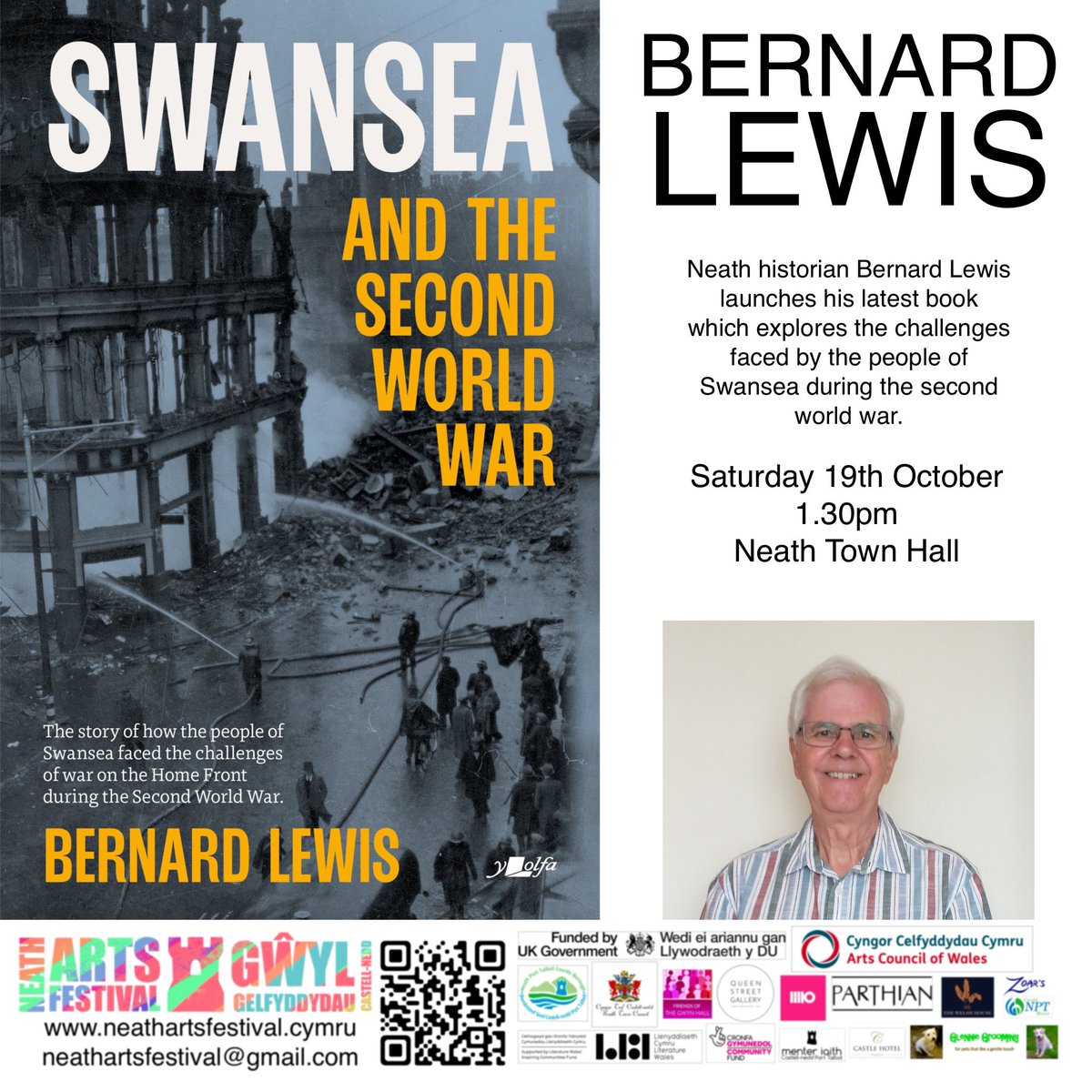 Neath Arts Festival (@neathartsfest) on Twitter photo Swansea and the Second World War by Bernard Lewis
Saturday 19th October
1.30pm
<a href="/NeathTownHall/">Neath Town Hall</a> <a href="/BernardLewis8/">Bernard Lewis</a> <a href="/YLolfa/">Y Lolfa</a>
Our website: neathartsfestival.cymru
#UKSPF #neathartsfestival #neathartsfestival2024 #neath #bernardlewis #bernardlewisauthor Swansea and the Second World War by Bernard Lewis
Saturday 19th October
1.30pm
<a href="/NeathTownHall/">Neath Town Hall</a> <a href="/BernardLewis8/">Bernard Lewis</a> <a href="/YLolfa/">Y Lolfa</a>
Our website: neathartsfestival.cymru
#UKSPF #neathartsfestival #neathartsfestival2024 #neath #bernardlewis #bernardlewisauthor