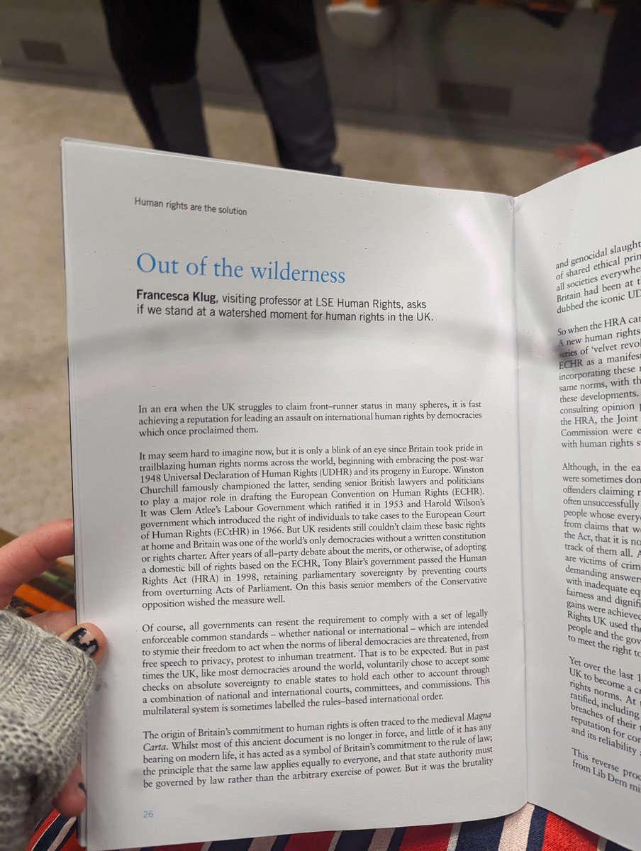 Great work <a href="/LabourCHR/">Labour Campaign for Human Rights</a>, in collab with <a href="/amnesty/">Amnesty International</a> and excellent authors including <a href="/OliviaWillliams/">Liv</a>, <a href="/JennionJames/">James Jennion</a>, <a href="/HelenaKennedyKC/">Baroness Helena Kennedy KC</a>, <a href="/JamieBurton29/">Jamie Burton</a>, &amp; my personal hero, Francesca Klug of <a href="/LSEHumanRights/">LSE Human Rights</a>. 👏🏼 Apt timing, please download the full anthology here: amnesty.org.uk/issues/human-r…