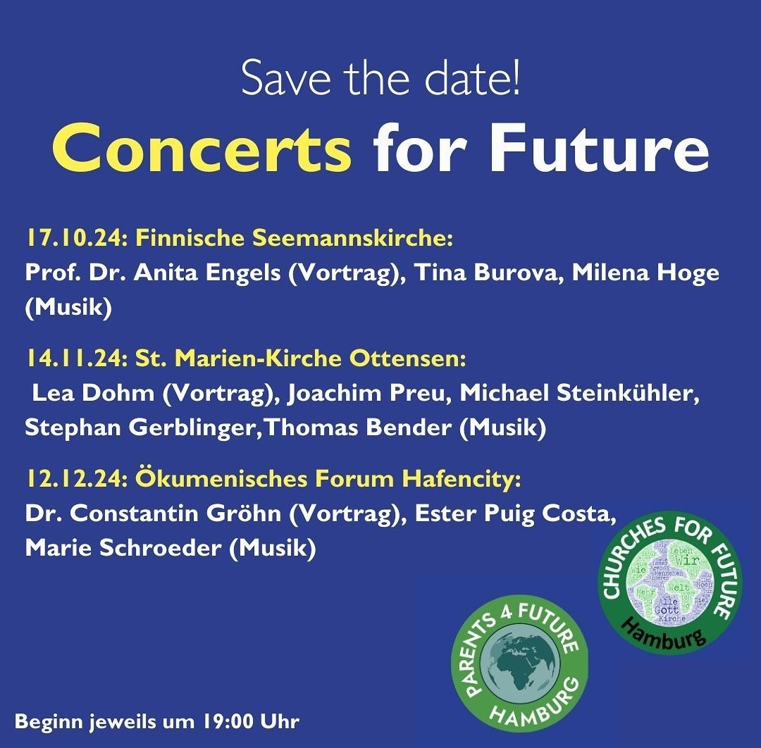 P4F_Hamburg's tweet image. Es geht wieder los! Die wundervolle Konzert- und Vortragsreihe #ConcertsForFuture startet wieder.  Tolle Musik, packende Vorträge, coole Locations. ForFree, Spenden willkommen! 
Von den @Churches4F und @P4F_Hamburg