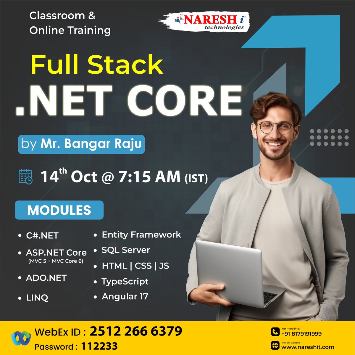 NItTejaswini's tweet image. ✍️Enroll Now: shorturl.at/0Zqgl
👉Attend a Free Demo On C#.Net &amp;amp; Full Stack. Net Core by Mr.Bangar Raju.
📅Demo On: 14th Oct @ 7:15 AM (IST)

#fullstack #dotnetcore #Csharpedotnet #dotnet #MVCCore #WebDevelopment #SoftwareEngineering #CodingLife #sqlserver #html #css