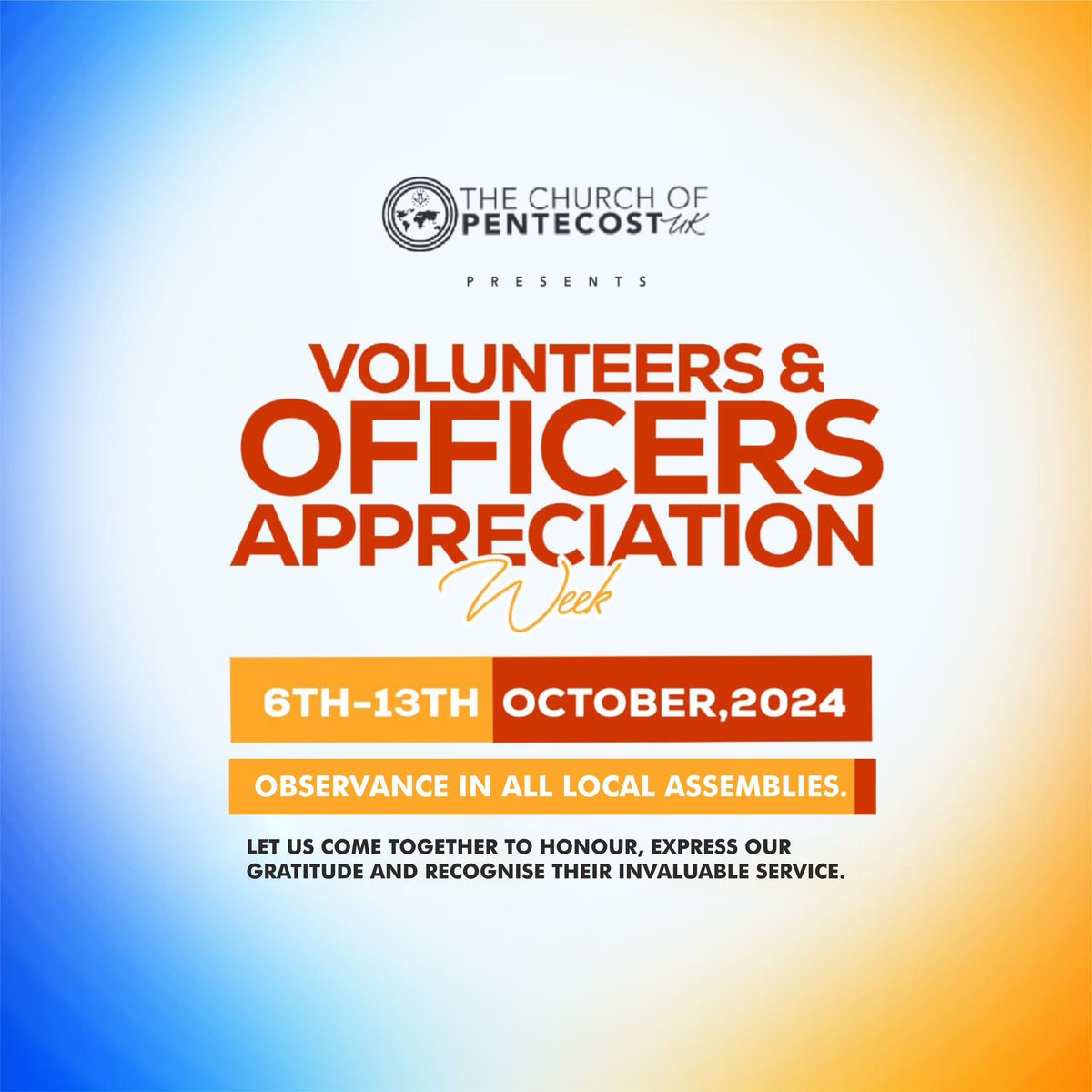 We are fully in our celebrations bag because this week we want to show our great gratitude for what God has and is doing through all officers and volunteers.
-
Shout out an officer or volunteer you want to appreciate this week 🗣️ 

#officersappreciationweek