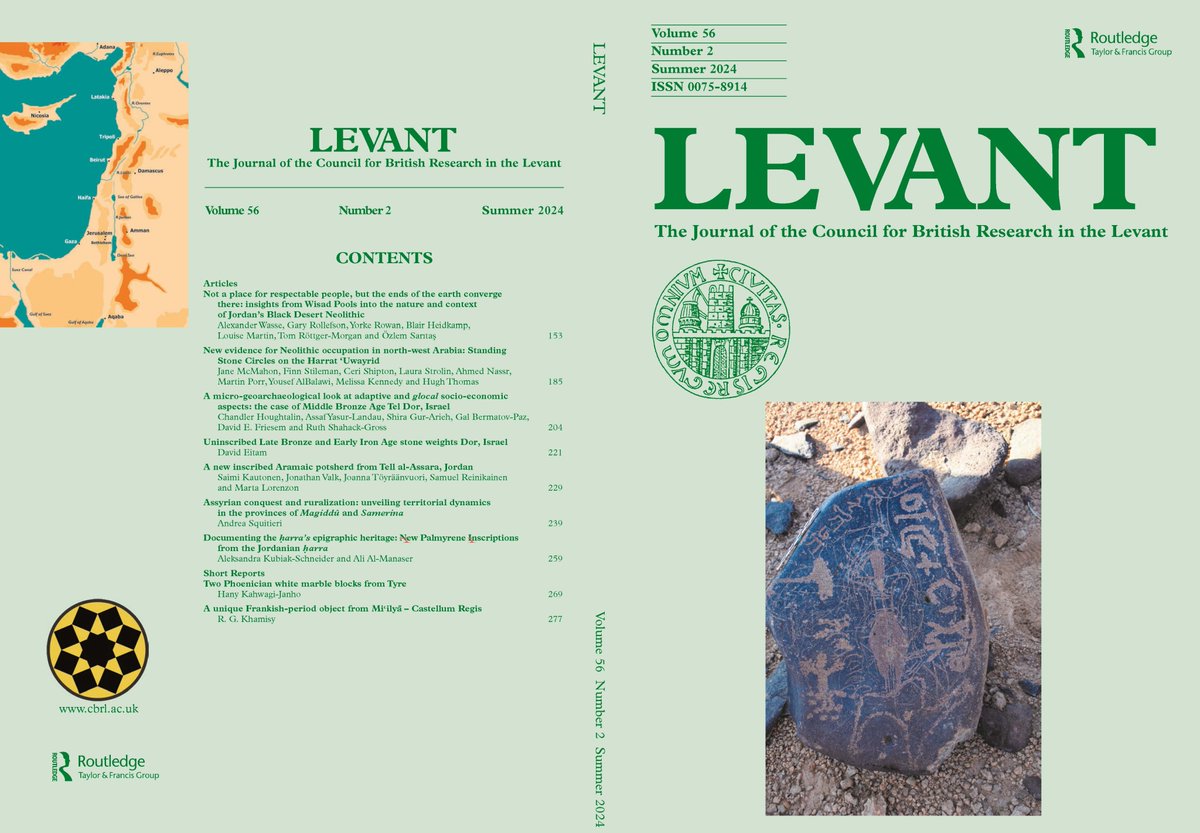 The latest issue of the journal — Levant 56(2) — is now out. Six very interesting OA articles. Available at: 👇tandfonline.com/toc/ylev20/56/…
<a href="/CBRL_news/">CBRL</a> <a href="/ContempLevant/">Contemporary Levant</a>