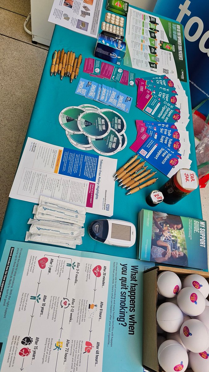 Stoptober campaign at GRH💫.
Venue: Atrium
Come say hi👋 to the Tobacco Free Team. We will be here till 12 pm today.
#beattheaddiction 
<a href="/gloshospitals/">Gloucestershire Hospitals NHS Foundation Trust</a> <a href="/NHSGlos/">NHS Gloucestershire</a> <a href="/TobaccoFreeTeam/">Tobacco Free Team GHNHSFT</a>