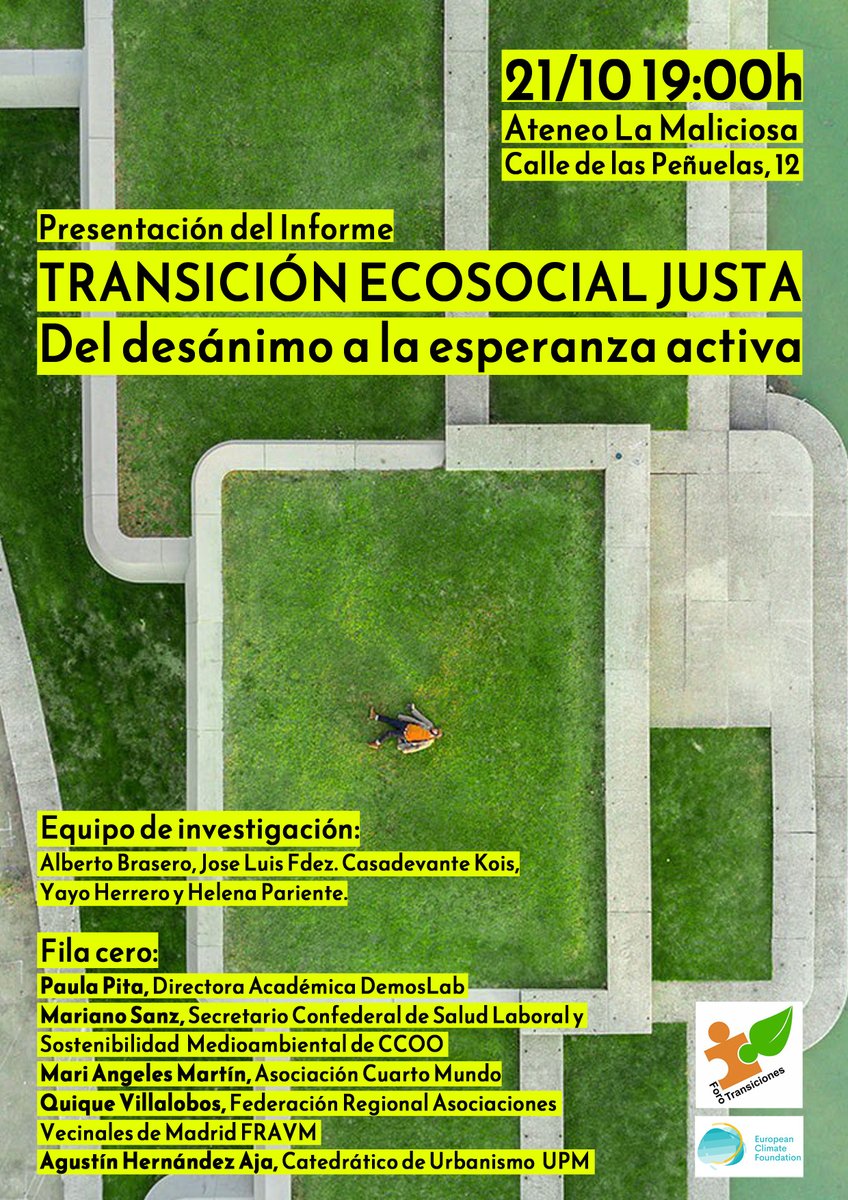 Informe coordinado desde el Foro Transiciones, fruto de un  proceso deliberativo con cincuenta personas procedentes de distintas  organizaciones y movimientos sociales una amplia pluralidad de  organizaciones sociales.
forotransiciones.org/2024/10/07/21-…