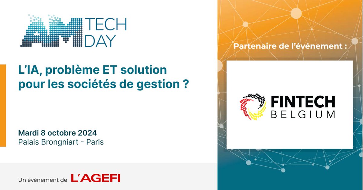 AgefiEvents's tweet image. #AMTECHDAY - 📆 8 octobre  
Inscription : bit.ly/4eca03I
[SOUTIEN] Inscrivez-vous dès maintenant à l&apos;AM TECH DAY en partenariat avec @fintechbe !