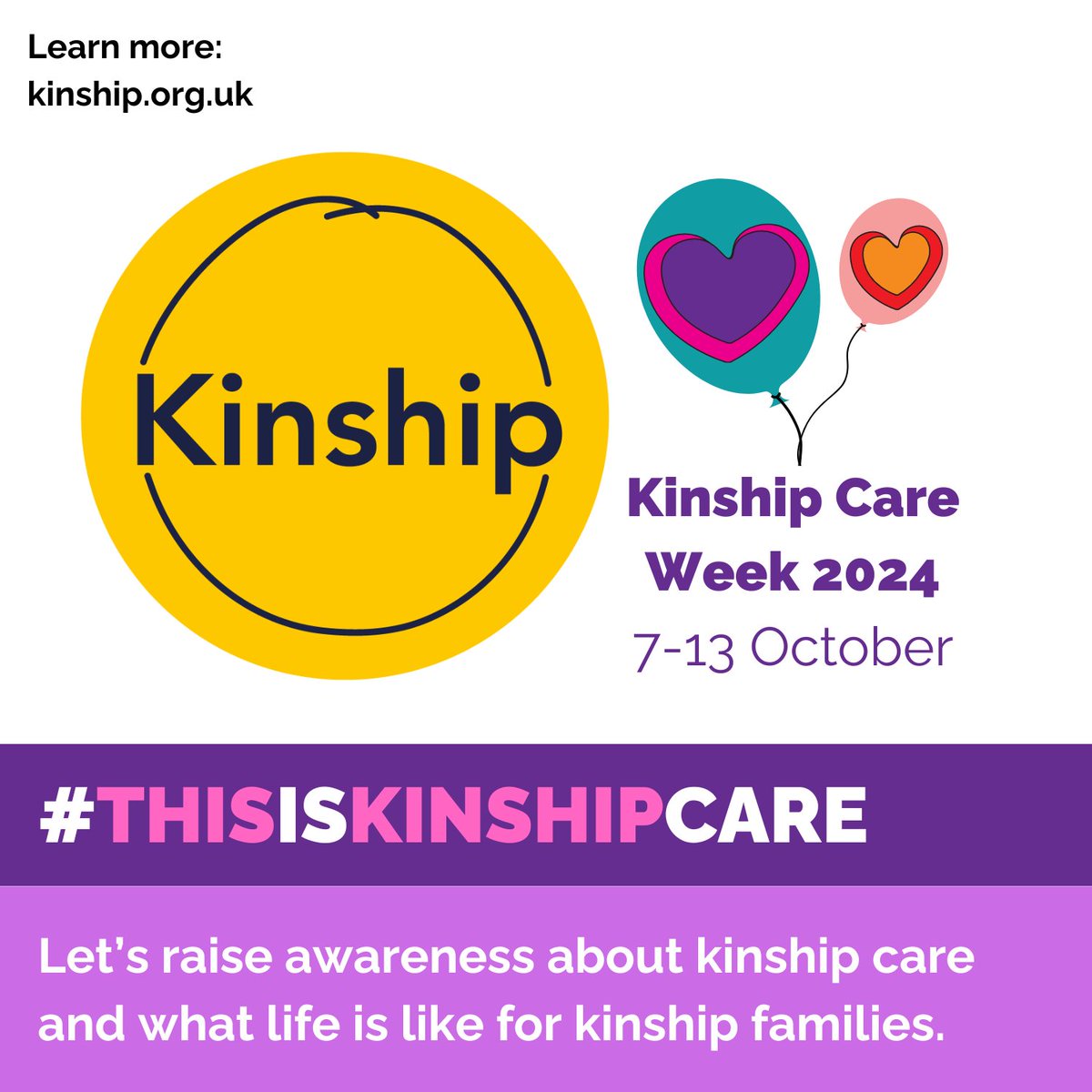 #KinshipCareWeek is an opportunity to celebrate the incredible role that #KinshipCarers play in children’s lives and society.

This year let's raise awareness about #KinshipCare and what life is like for #KinshipFamilies.

Get involved: kinship.org.uk/get-involved/k… <a href="/kinshipcharity/">Kinship</a>